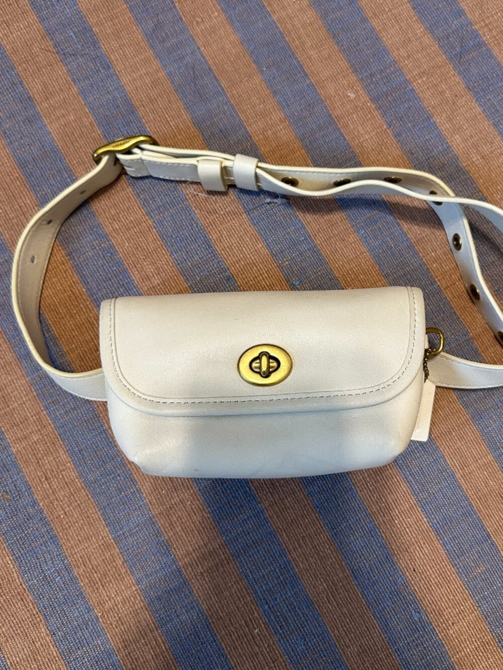 Coach White Leather Belt Bag